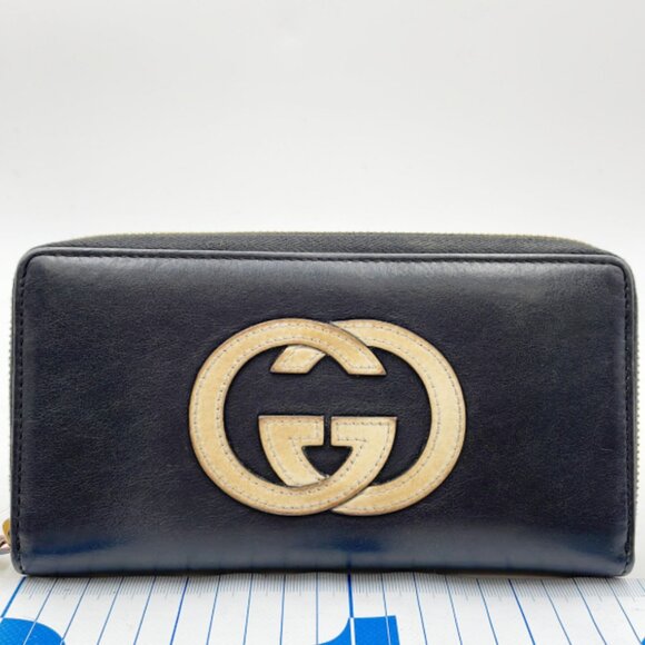 Gucci Black Leather Zip-Around Wallet - Picture 1 of 11